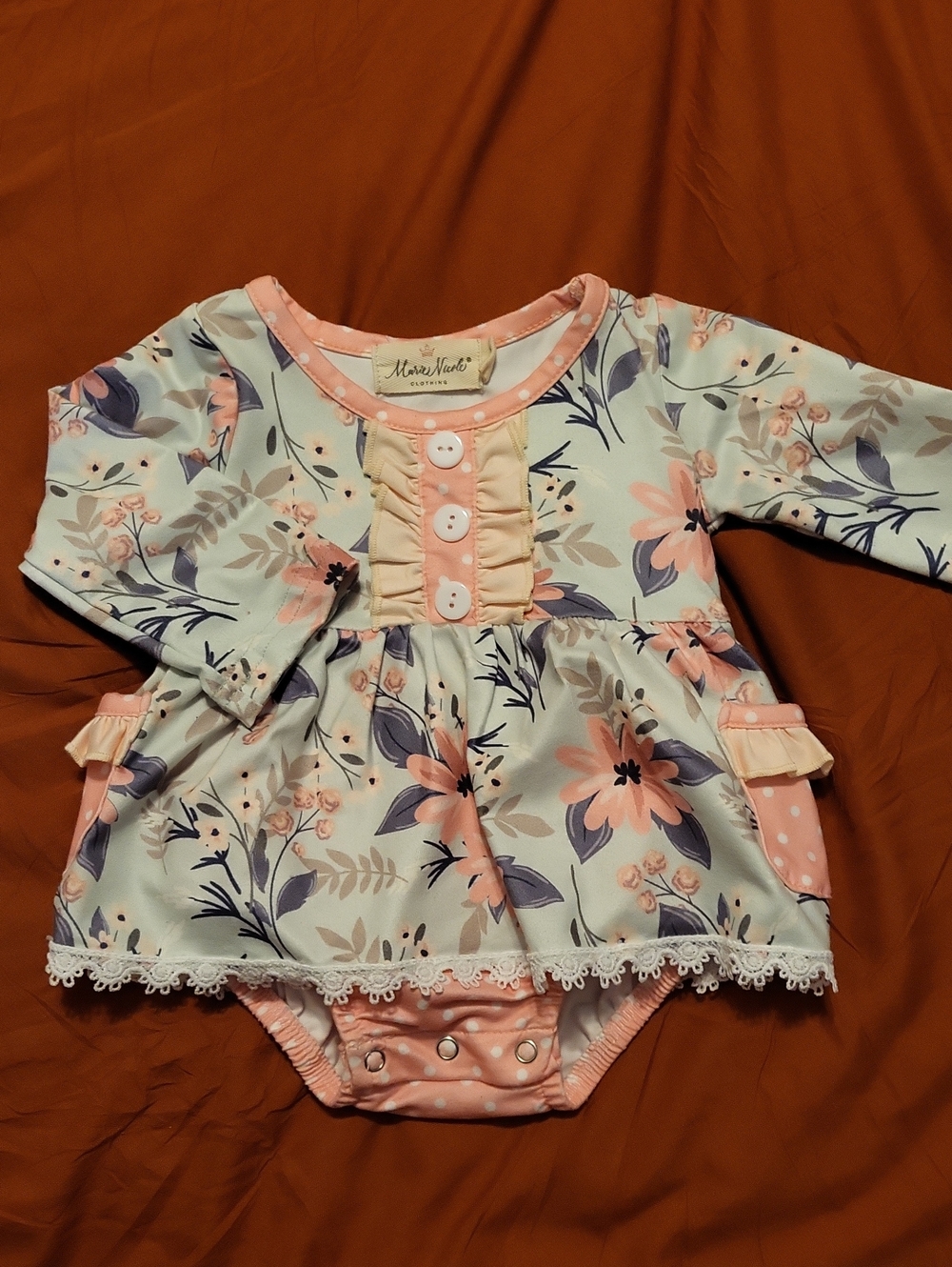 Marie Nicole Floral Baby Romper